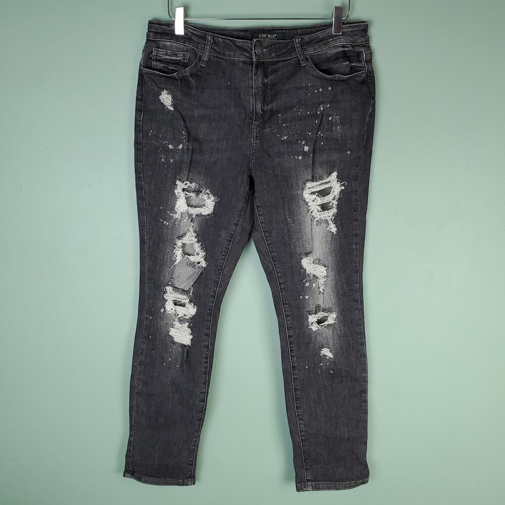 Judy Blue Destroyed Bleach Splatter Distressed Boyfriend Jeans Size 31